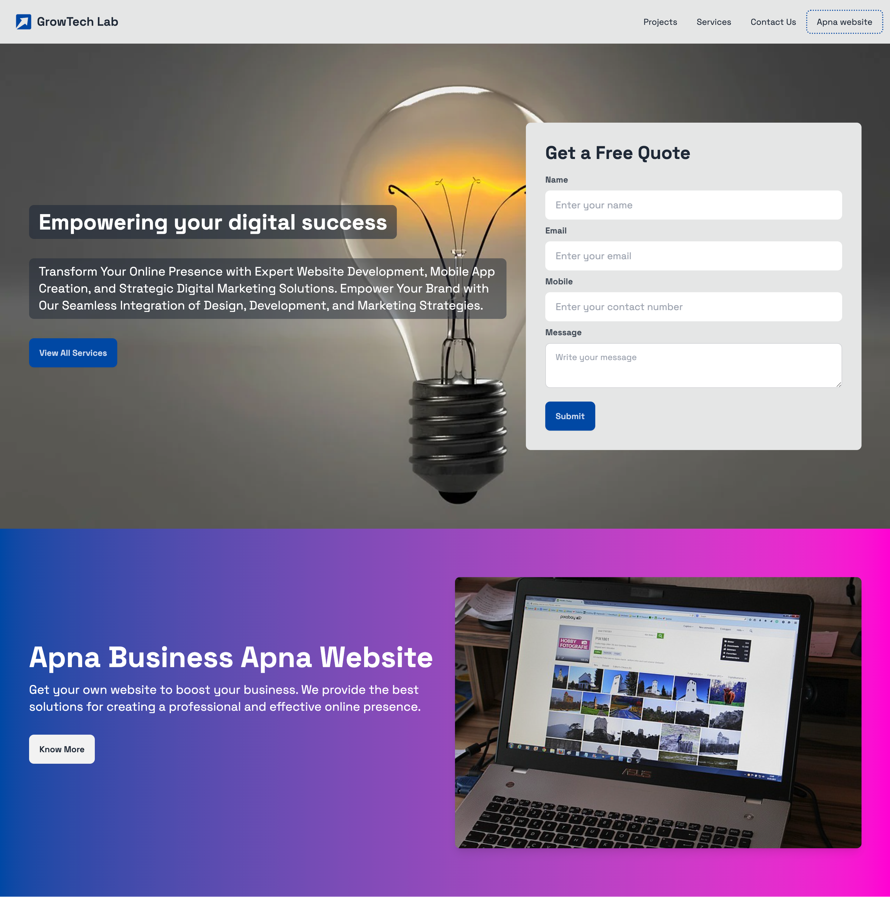 GrowTech Lab - IT Services Platform