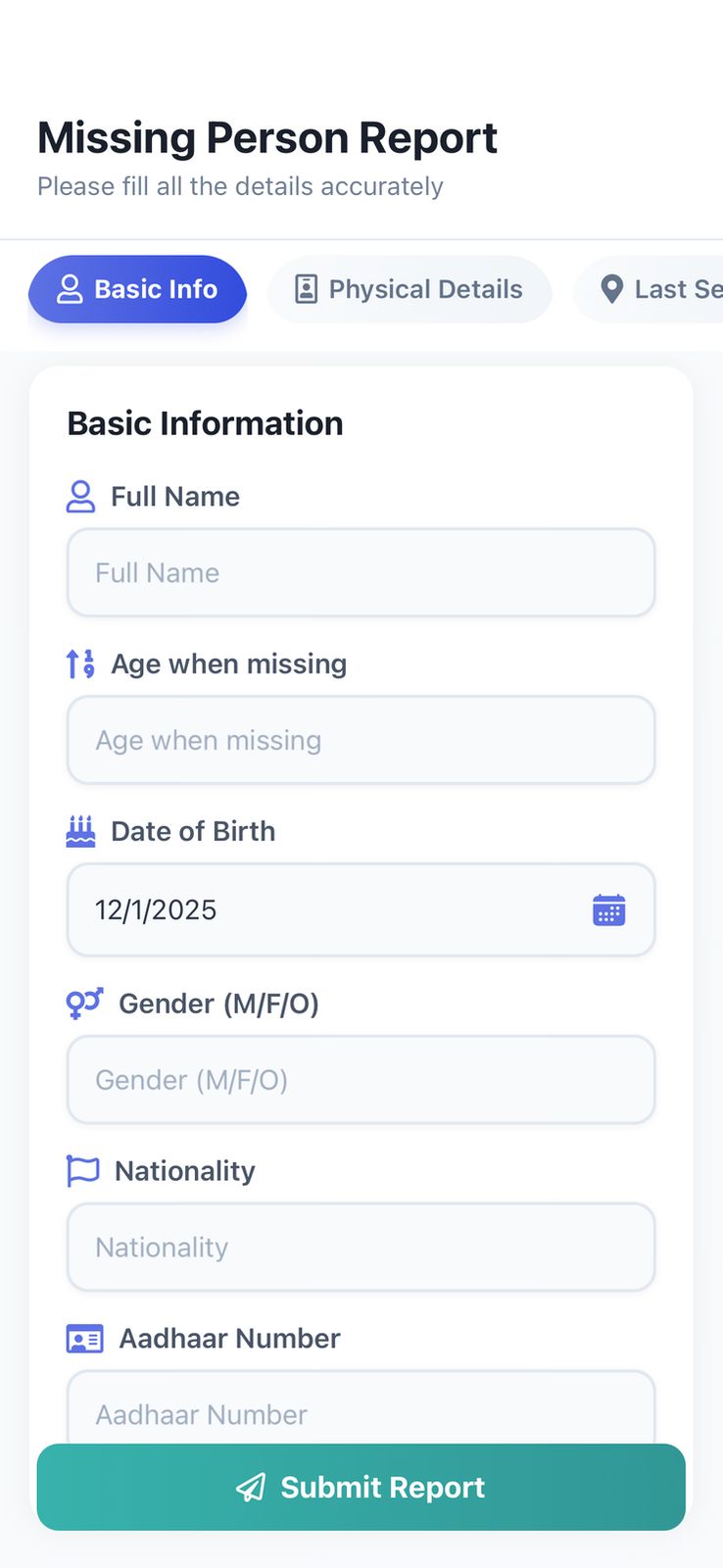 Reunite - Missing Person Finder