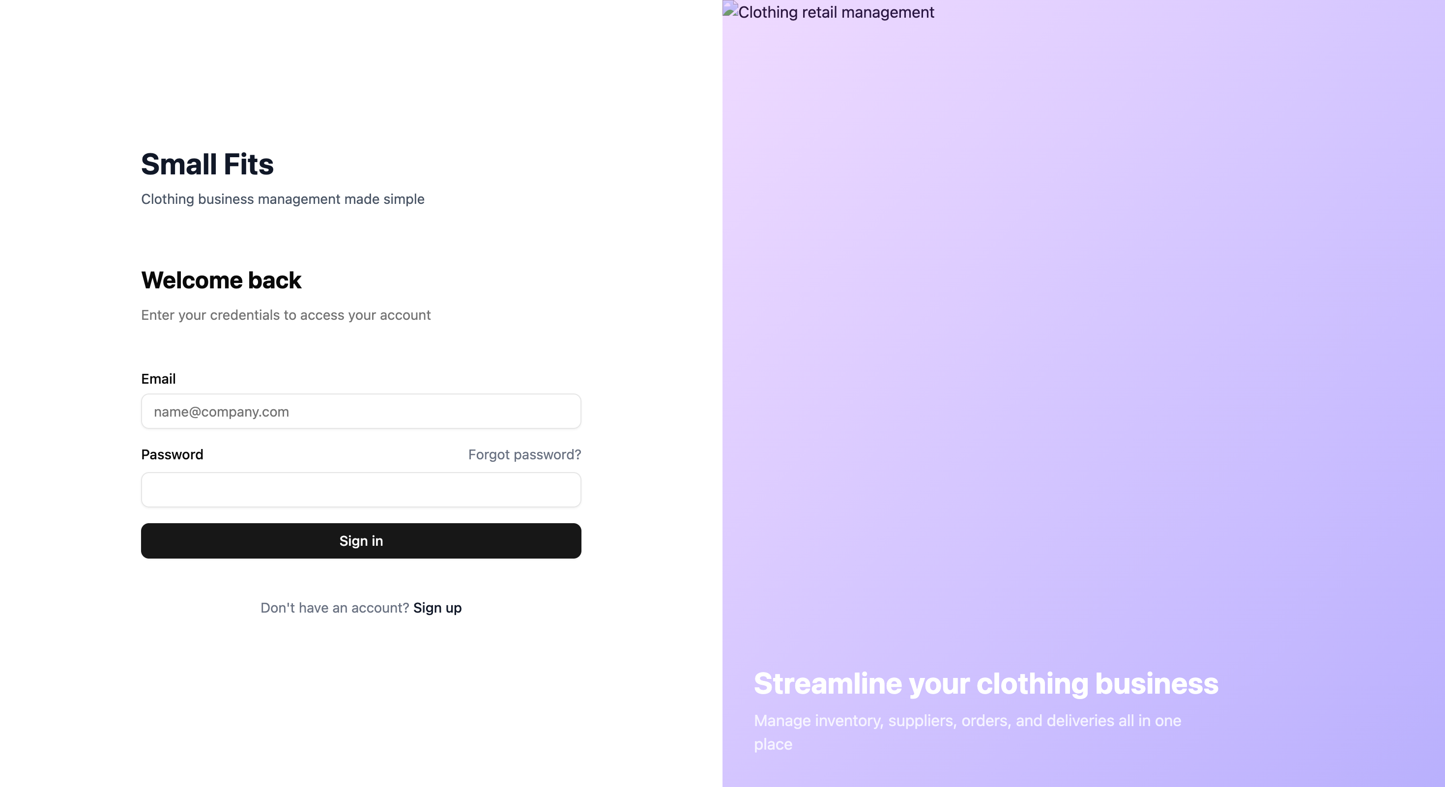 SmallFits - Point of Sale System